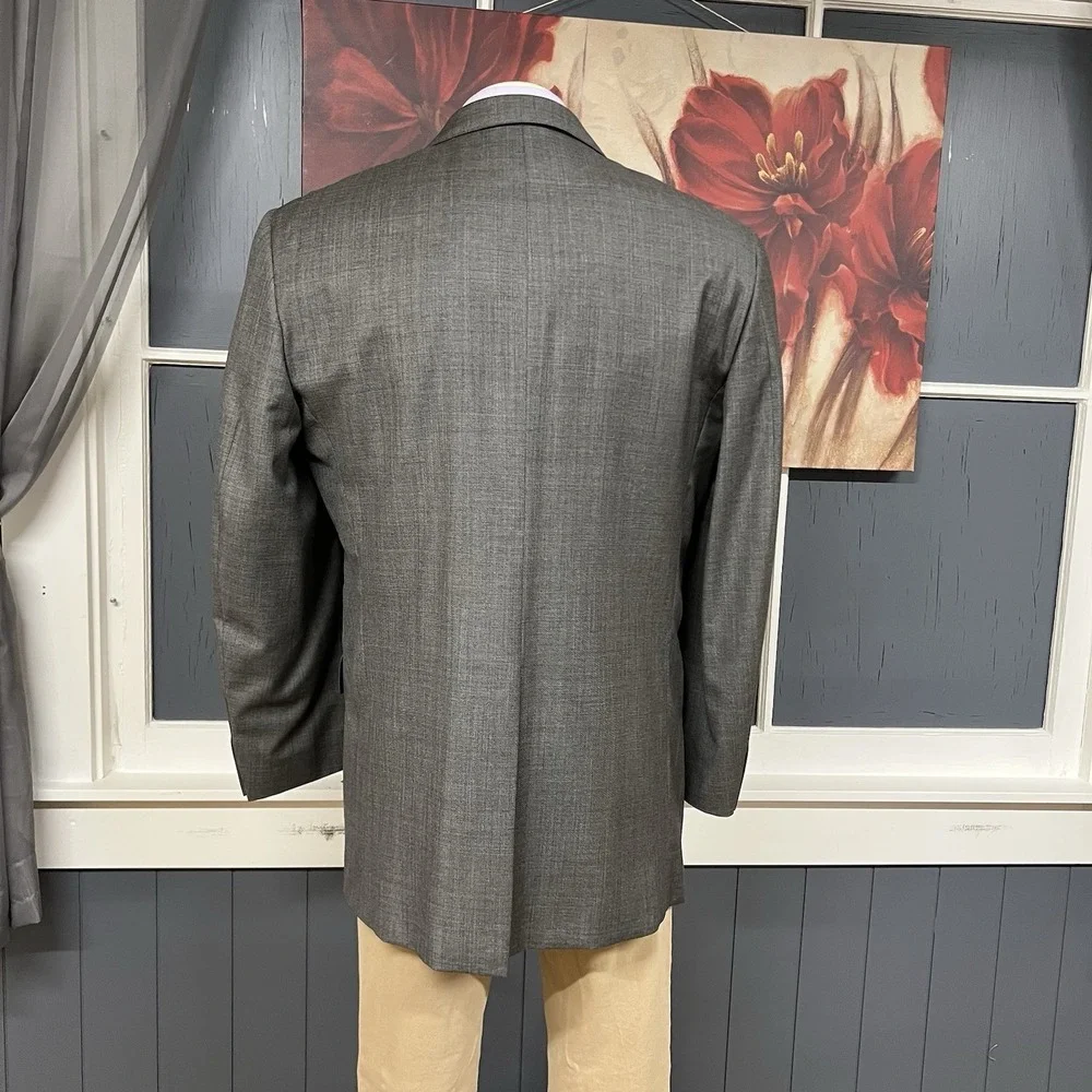 Hickey Freeman Custom Suit Mens 48L Tailored Fit Cuffed Pleated Pants 37x33 Gray